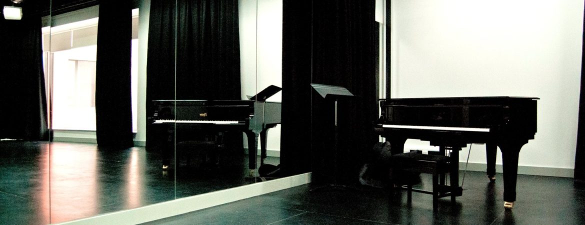 piano in a dance studio