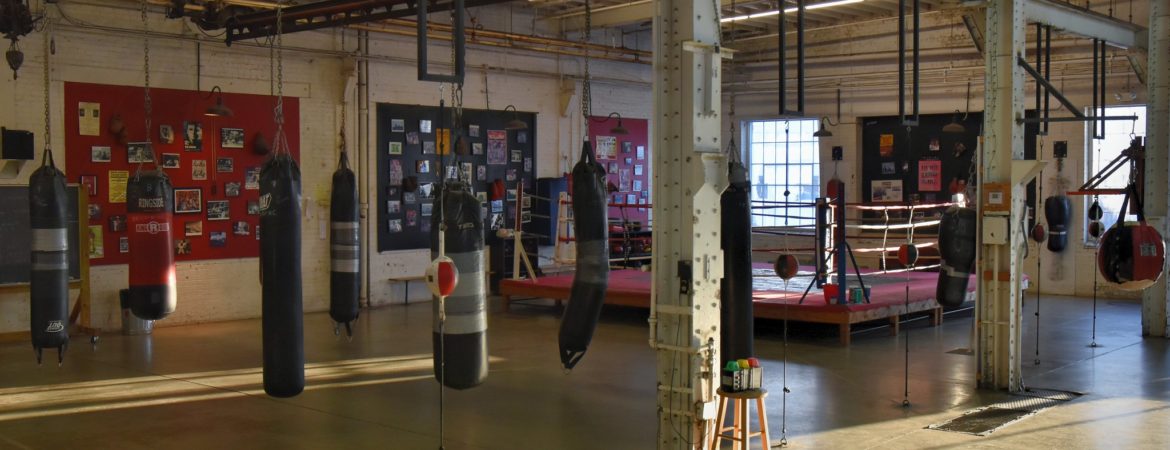 boxing gym in rays of sunlight