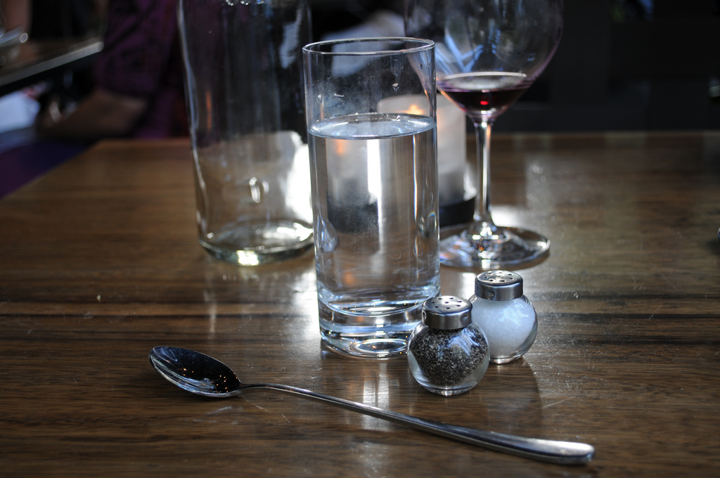 "Various items on table at Purple Cafe" by D Coetzee